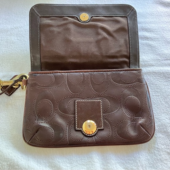 Coach wallet / wristlet signature Hampton in mocha / coffee / chocolate brown - Picture 5 of 10